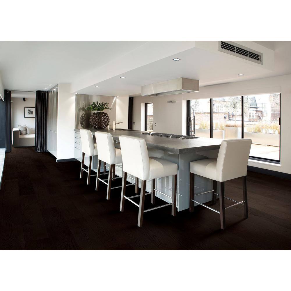 Pergo Defense+ Black Raven Oak 3/8 in. T x 7.5 in. W Click Lock W Brushed Engineered Hardwood Flooring (1104.3 sq.ft./pallet)
