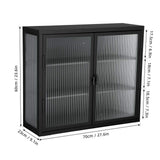 27.6 in. W x 9.1 in. D x 23.6 in. H in Black Metal Ready to Assemble Wall Kitchen Cabinet with Detachable Shelves