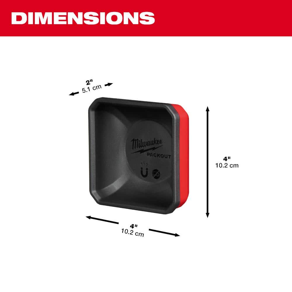 Milwaukee PACKOUT Magnetic Bin Tool Holder, 4 in. x 4 in. x 2 in.