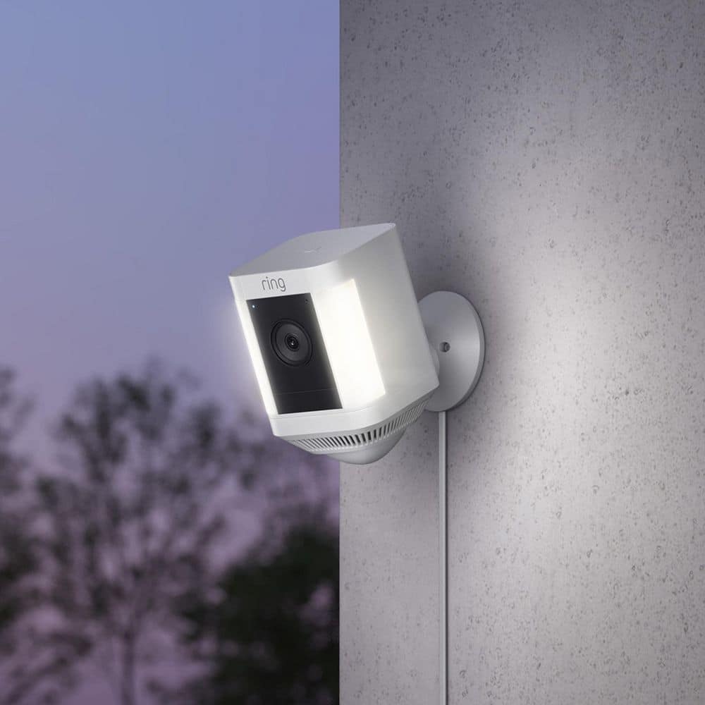 Ring Spotlight Cam Plus, Plug-In - Smart Security Video Camera with LED Lights, 2-Way Talk, Color Night Vision, Black
