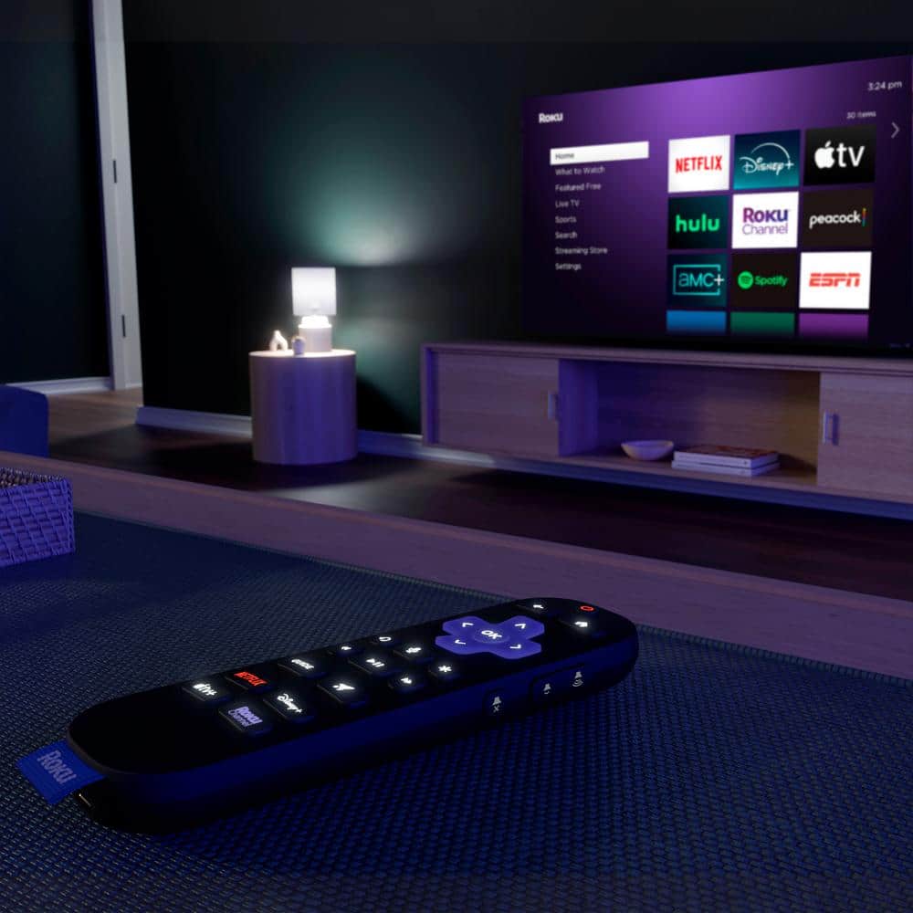 Roku Roku Voice Remote Pro 2nd Edition, Rechargeable Replacement Voice Remote, Backlit Buttons, and Hands-free Voice Controls