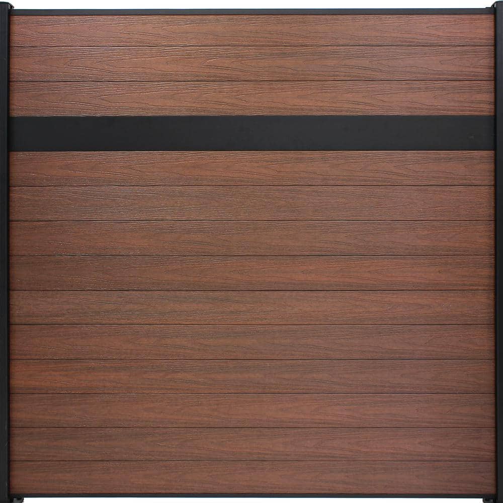 EuroFence Euro Style 6 ft. H x 6 ft. W Estate Black Rose Aluminum/Composite Horizontal Fence Section