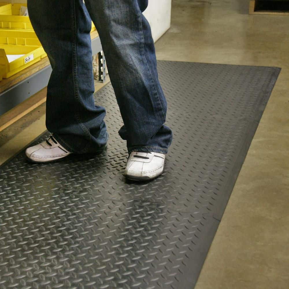 Rubber-Cal Foot-Rest Interlocking Anti-Fatigue Floor Mat, Finished Tile – 1/2 in x 28 in x 31 in