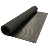 Rubber-Cal Corrugated Wide Rib 3 ft. x 6 ft. Black Rubber Flooring (18 sq. ft.)