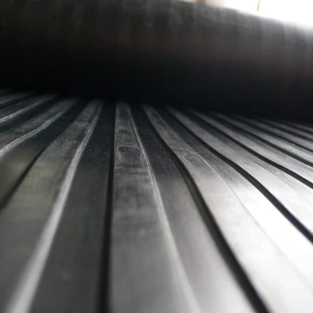 Rubber-Cal Corrugated Wide Rib 3 ft. x 6 ft. Black Rubber Flooring (18 sq. ft.)