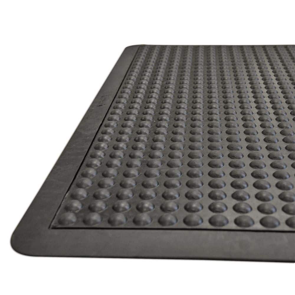 Rubber-Cal "Bubble-Top" Anti-Fatigue Floor Mat, 5/8 in Thick, 2 ft x 3 ft, Black Borders