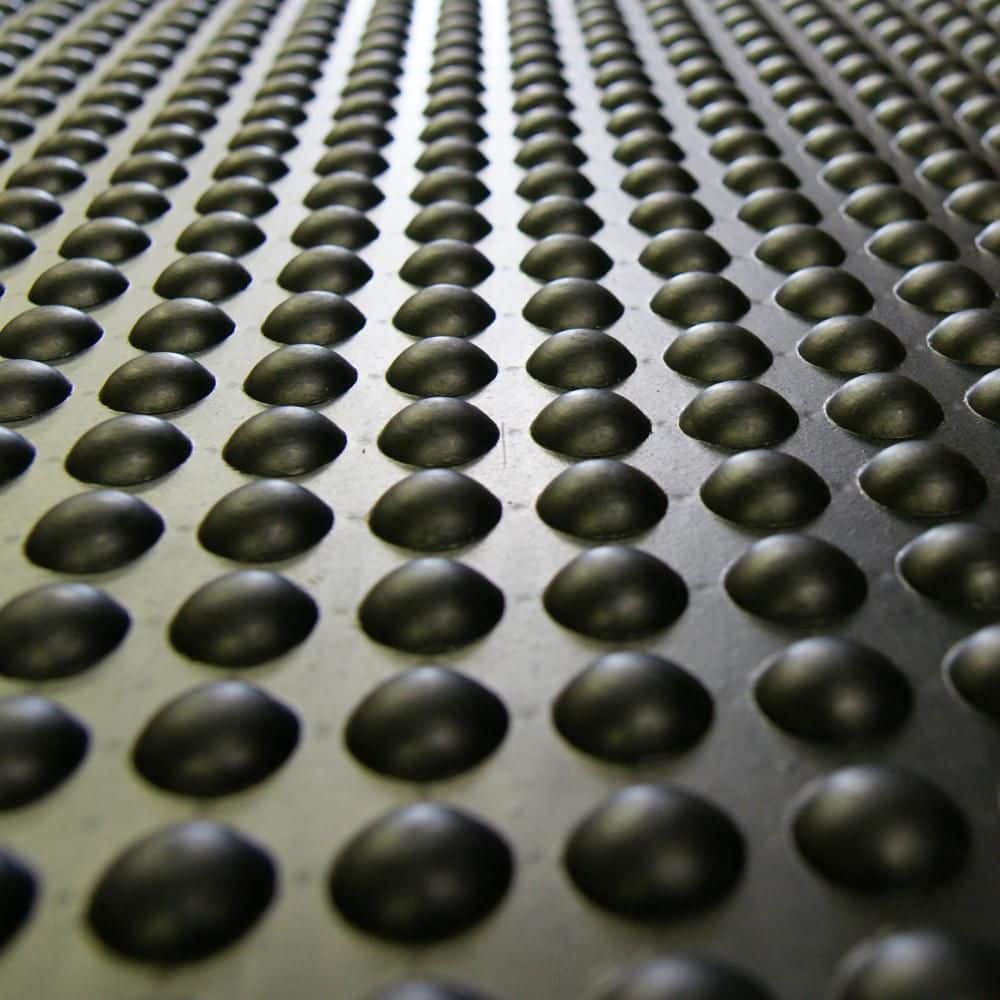 Rubber-Cal "Bubble-Top" Anti-Fatigue Floor Mat, 5/8 in Thick, 2 ft x 3 ft, Black Borders