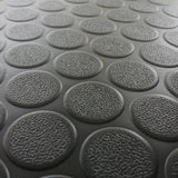 Rubber-Cal Coin Grip 4 ft. x 35 ft. Black Commercial Grade PVC Flooring, 2 mm
