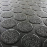 Rubber-Cal Coin Grip 4 ft. x 5 ft. Black Commercial Grade PVC Flooring
