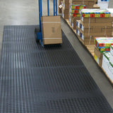 Rubber-Cal Coin Grip 4 ft. x 7 ft. Black Commercial Grade PVC Flooring