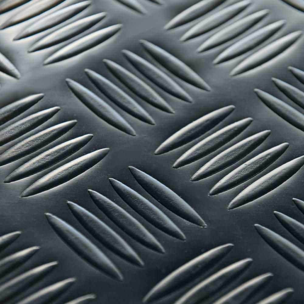 Rubber-Cal "Diamond-Grip" 4 ft. x 10 ft. Black Commercial PVC Flooring