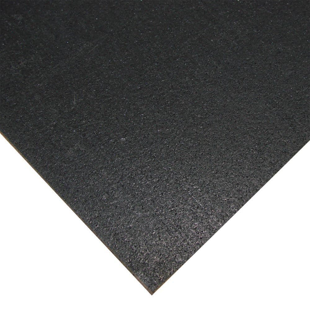 Rubber-Cal "Elephant Bark" Rubber Flooring – 3/16 in. x 4 ft. x 6 ft., Black