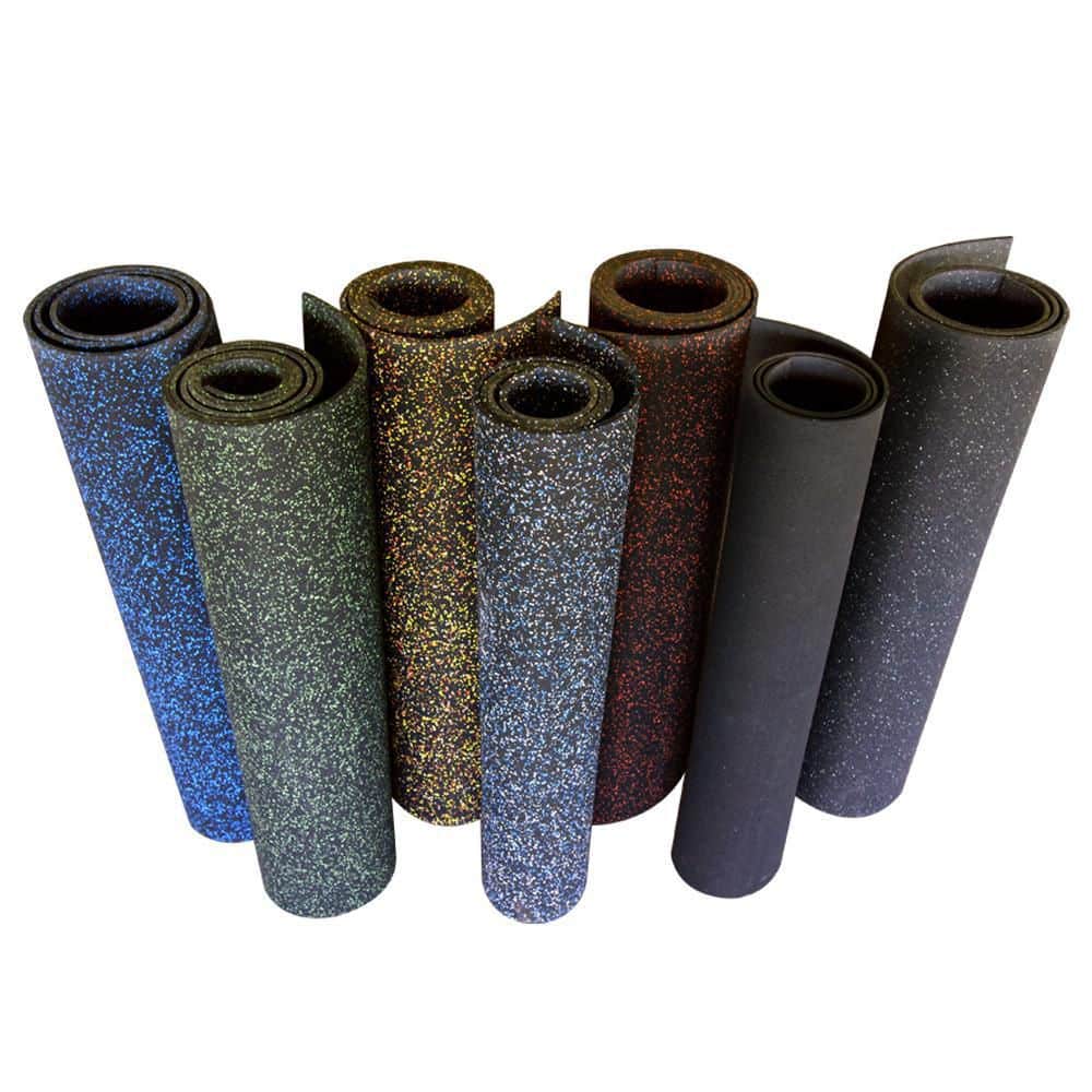 Rubber-Cal "Elephant Bark" Rubber Flooring – 3/8 in. x 4 ft. x 4 ft. – Black