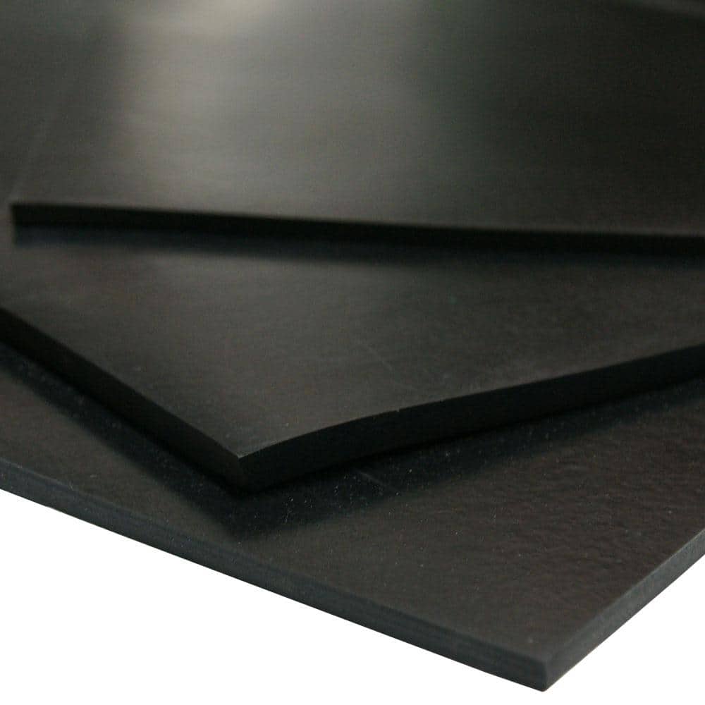 Rubber-Cal 50A Durometer Neoprene Sheet - 3/32 in. T x 12 in. W x 12 in. L - Smooth Finish - Black Rubber Sheet (1 sq. ft.)