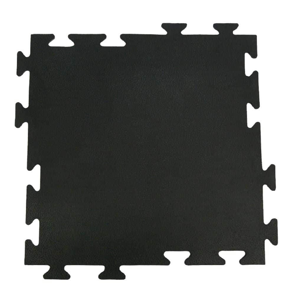Rubber-Cal Armor-Lock (Fitness) 3/8 in. x 20 in. x 20 in. Black Interlocking Rubber Tiles, 12-Pack (Covers 33 sq. ft.)