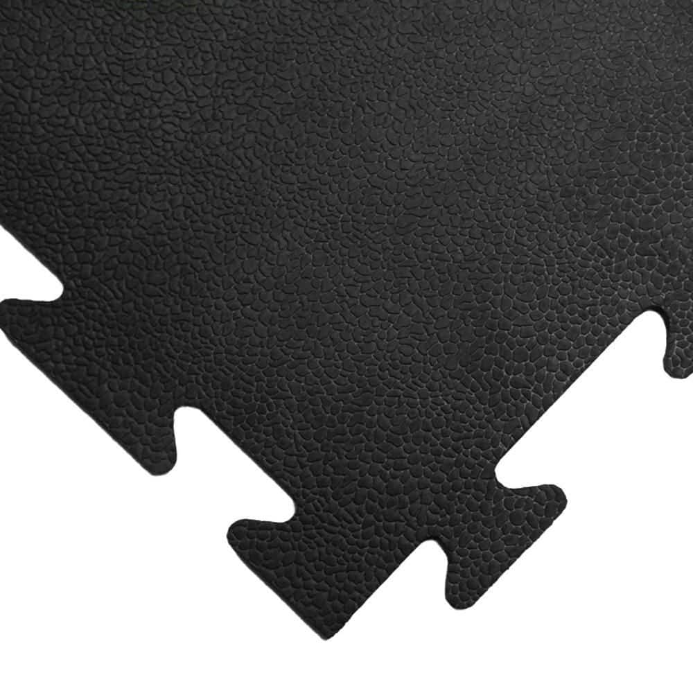 Rubber-Cal Armor-Lock (Fitness) 3/8 in. x 20 in. x 20 in. Black Interlocking Rubber Tiles, 6-Pack (16.5 sq. ft.)