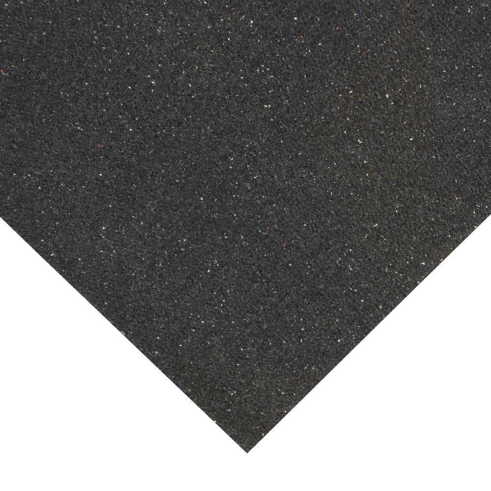 Rubber-Cal Shark Tooth Heavy-Duty Rubber Mat - Black, 36 x 24 x 0.75 in.