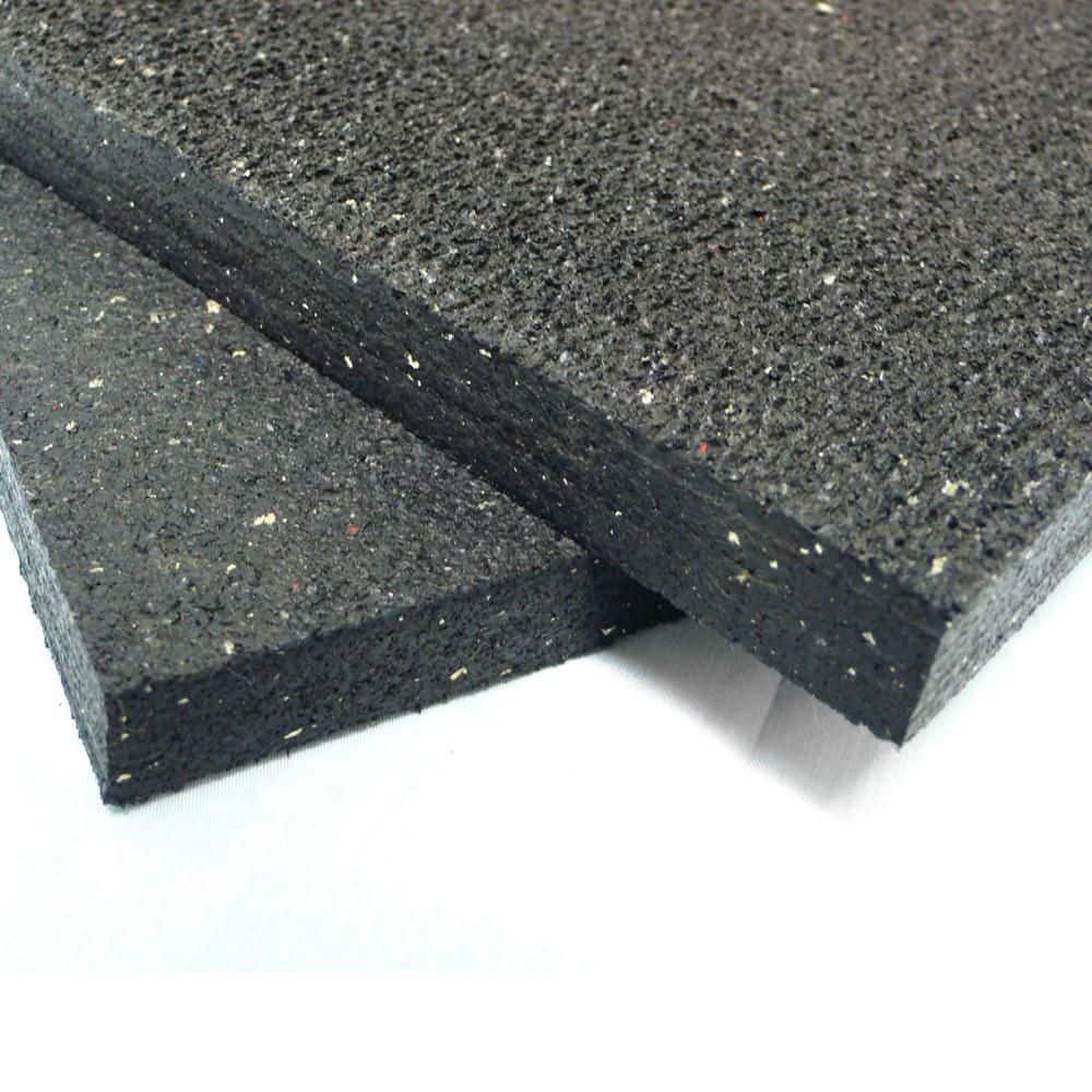 Rubber-Cal Shark Tooth Heavy-Duty Rubber Mat - Black, 36 x 24 x 0.75 in.