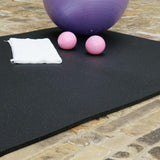 Rubber-Cal Shark Tooth Heavy-Duty Rubber Mat - Black, 36 x 24 x 0.75 in.