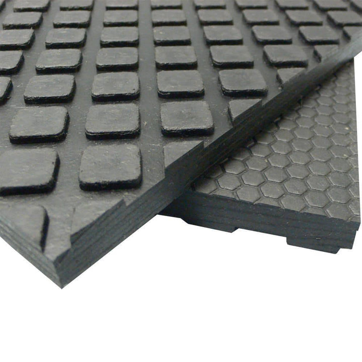 Rubber-Cal Maxx-Tuff Rubber Mat – Heavy-Duty Floor Protection, Black, 1/2 in x 2 ft x 3 ft