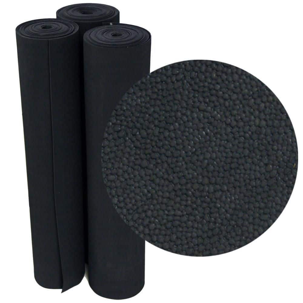Rubber-Cal "Tuff-n-Lastic" Rubber Runner Mat, 1/8 in. Thick x 48 in. Wide x 4 ft. Long, Rolled Rubber Flooring, Black