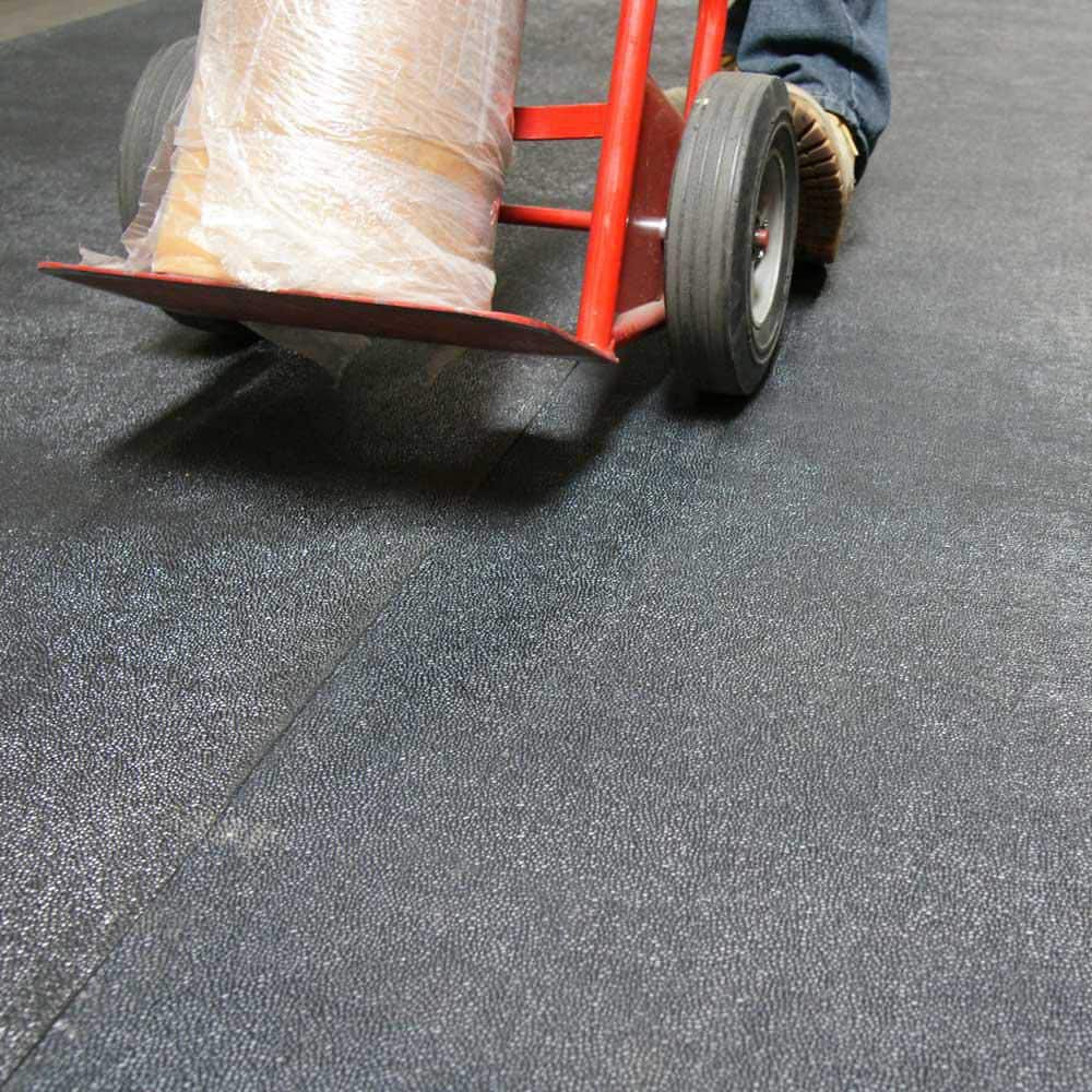 Rubber-Cal "Tuff-n-Lastic" Rubber Runner Mat, 1/8 in. Thick x 48 in. Wide x 4 ft. Long, Rolled Rubber Flooring, Black