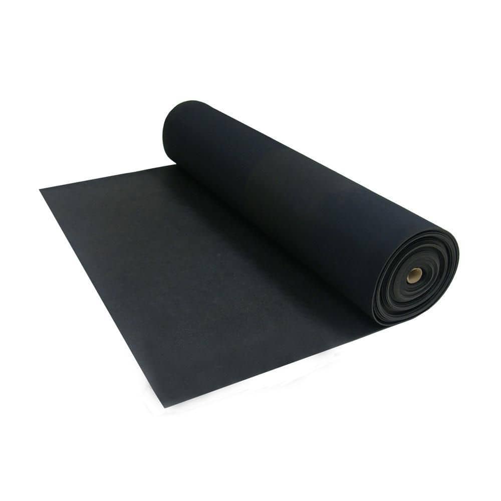 Rubber-Cal Tuff-n-Lastic Runner Mat, 1/8 in. Thick x 4 ft. Wide x 10 ft. Long, Black Rubber Flooring (40 sq. ft.)