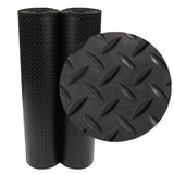 Rubber-Cal Diamond Plate 4 ft. x 2 ft. Black Rubber Flooring (8 sq. ft.)
