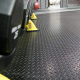 Rubber-Cal Diamond Plate 4 ft. x 8 ft. Black Rubber Flooring (32 sq. ft.)