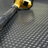 Rubber-Cal Diamond Plate 4 ft. x 8 ft. Black Rubber Flooring (32 sq. ft.)