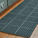 Rubber-Cal Dura-Chef Interlock Anti-Fatigue Mat – 5/8 in. x 3 ft. x 3 ft., Black Rubber