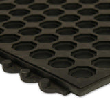 Rubber-Cal Dura-Chef Interlock Anti-Fatigue Mat – 5/8 in. x 3 ft. x 3 ft., Black Rubber