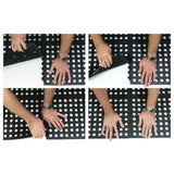 Rubber-Cal Dura-Chef Interlock Anti-Fatigue Mat – 5/8 in. x 3 ft. x 3 ft., Black Rubber