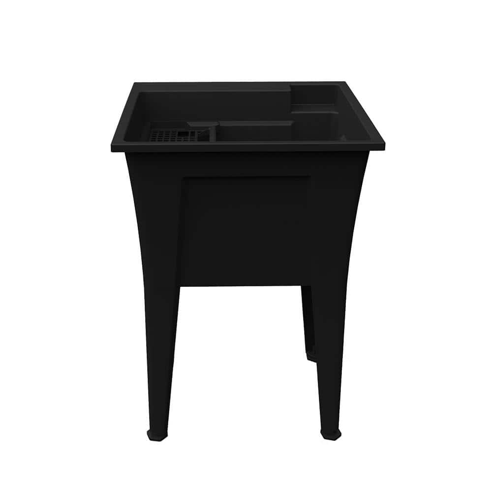 RUGGED TUB 24 in. x 22 in. Black Utility/Laundry Sink