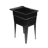 RUGGED TUB 18x24 Black Freestanding Utility Laundry Sink with Pullout Faucet