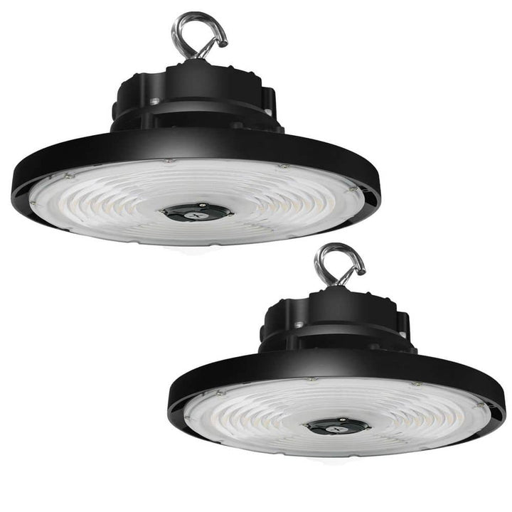 RUN BISON 12.6 in. Dimmable Integrated UFO LED High Bay Light Fixture Garage Light, 3000/4000/5000K Adjustable (2-Pack)