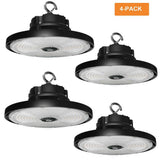 RUN BISON 4-Pack 12.6 in. Integrated UFO LED High Bay Light Fixture LED Commercial lighting, up to 36000 Lumen, 0-10V Dimmable