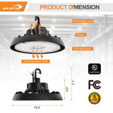 RUN BISON 10.4 in. Integrated UFO LED High Bay Light Fixture Garage Light, 4000/5000K, 21000 Lumens 0-Watt to 10-Volt (4-Pack)