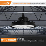 RUN BISON 10.4 in. Integrated UFO LED High Bay Light Fixture Garage Light, 4000K/5000K, 21000Lumens 0-10V Dimming(8-Pack)
