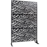 Runesay Outdoor 76 in. Hx48 in. W Metal Privacy Screen in Black for Deck Balcony Patio