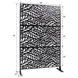 Runesay Outdoor 76 in. Hx48 in. W Metal Privacy Screen in Black for Deck Balcony Patio