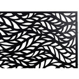Runesay Outdoor 76 in. Hx48 in. W Metal Privacy Screen in Black for Deck Balcony Patio