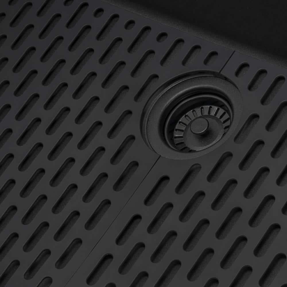 Ruvati epiRock 12 in. x 25 in. Drop-in Top Mount Laundry/Utility Sink, Charcoal Black