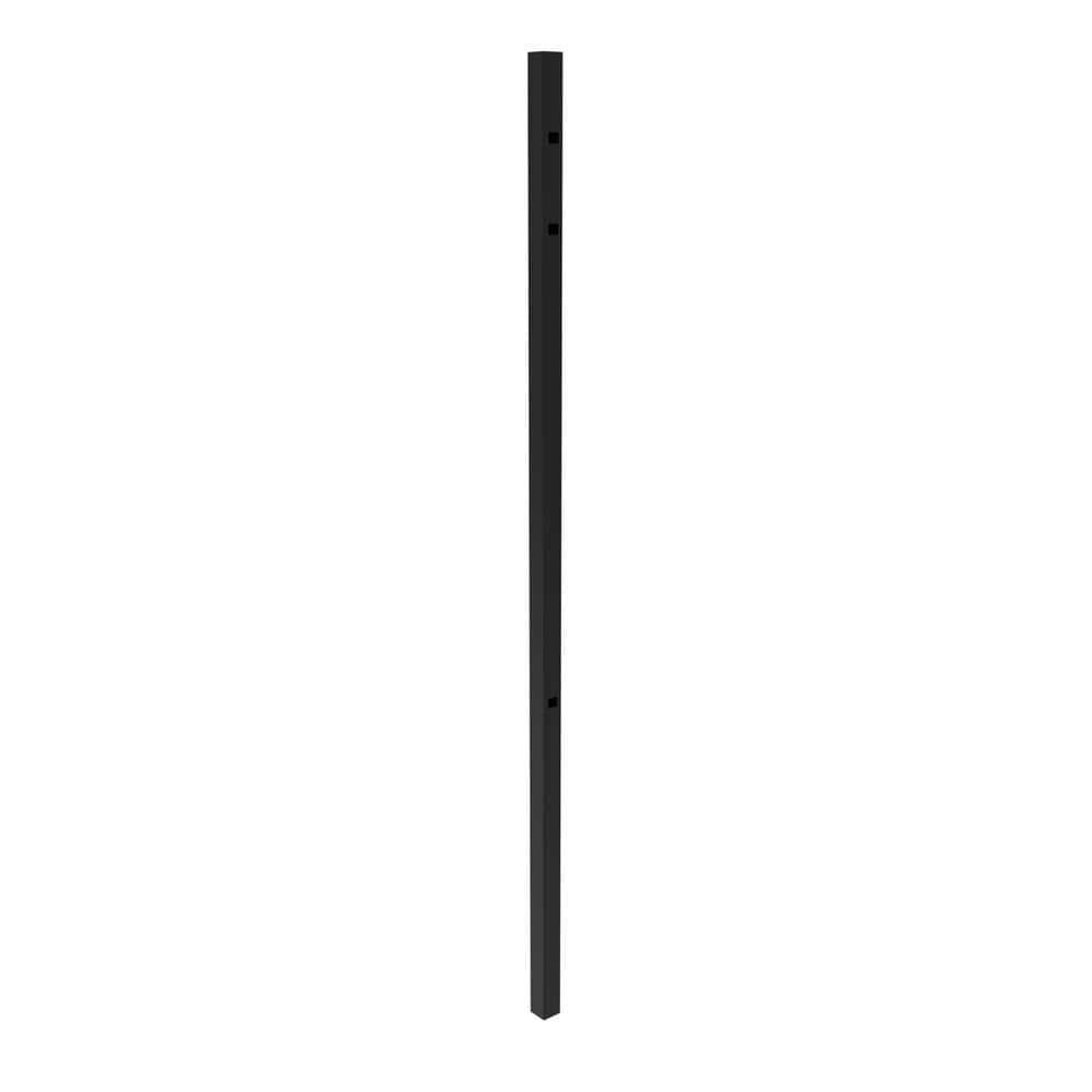 AP-SP3 60" - 2" X 84" GP (.125)-T3 Athens 2-in x 2-in x 7-ft Gloss Black Aluminum Pressed Spear Fence Gate Post