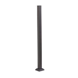 FORTRESS Fe26 2 in. x 45.5 in. Black Steel Railing Post with 4-in Base and Cover