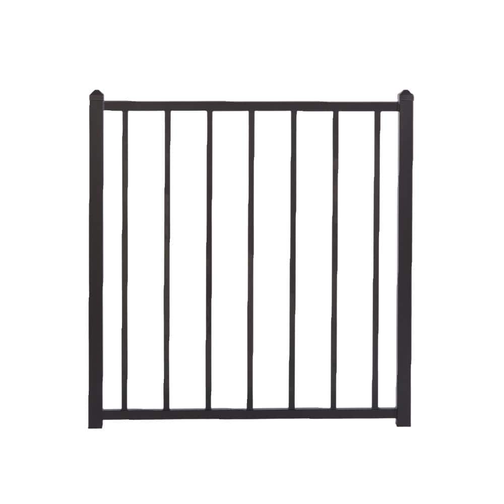 FORTRESS Fe26 40 in. H x 34.5 in. W Black Sand Steel Gate