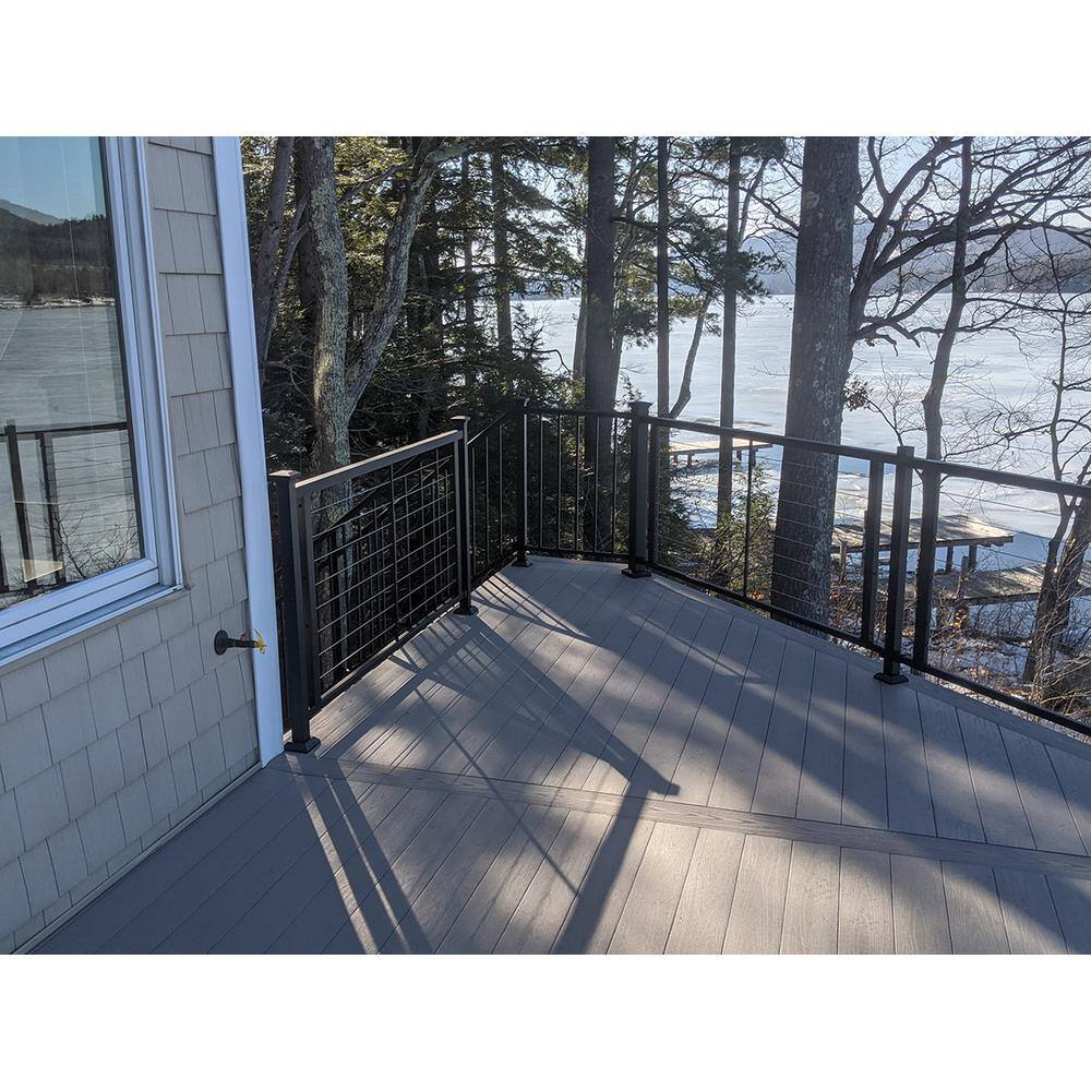 FORTRESS Fe26 Horizontal Cable Rail 34.5-in x 34.5-in Black Sand Railing Gate