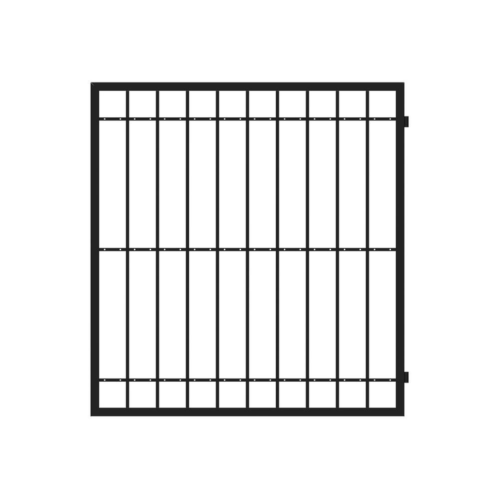 6.25 ft. H x 71 in. W Estate Gloss Black Steel Gate