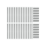 NUVO IRON 3/4 in. x 3/4 in. x 26 in. Galvanized Steel Round Baluster Fence Rails with 60 Surface Mount Connectors (30-Pack)