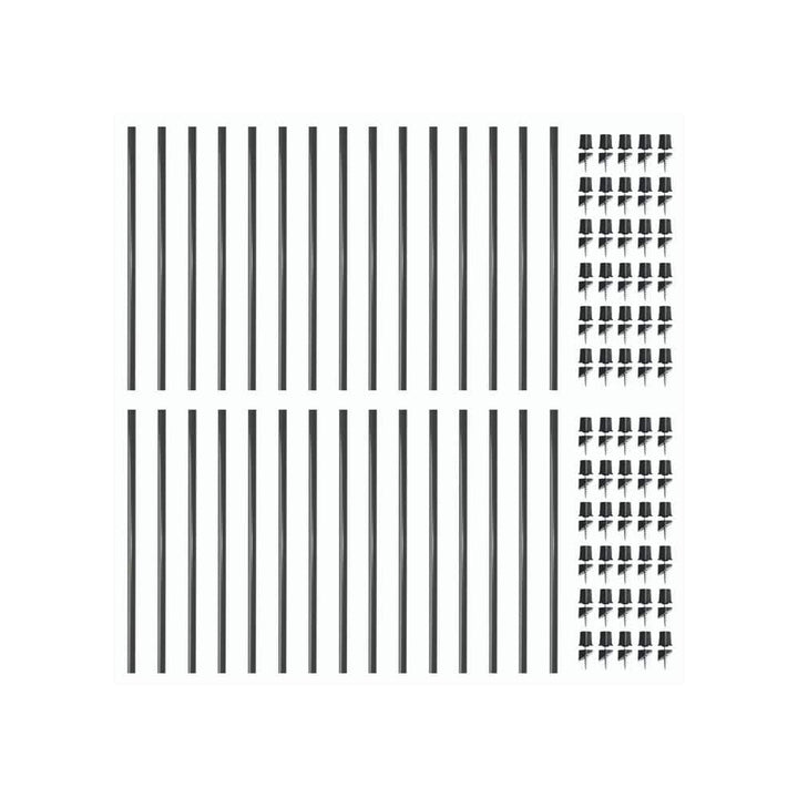 NUVO IRON 3/4 in. x 3/4 in. x 26 in. Galvanized Steel Round Baluster Fence Rails with 60 Surface Mount Connectors (30-Pack)